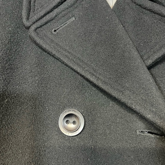 Calvin Klein Coat Women’s 8 Wool  Cashmere Blend Black Jacket Girl Boss - Picture 4 of 5